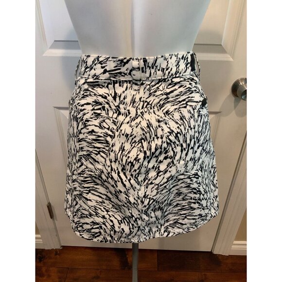 7 For All Mankind  White & Black Denim Brushstroke Print Skirt, Size 28, NWT! - Picture 5 of 8